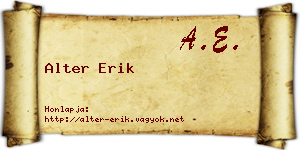 Alter Erik névjegykártya